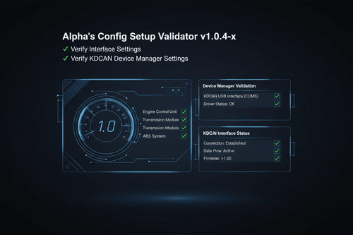 Alpha's Config Setup Validator v1.04-X - Alphabimmer - Automotive Diagnostic Tools