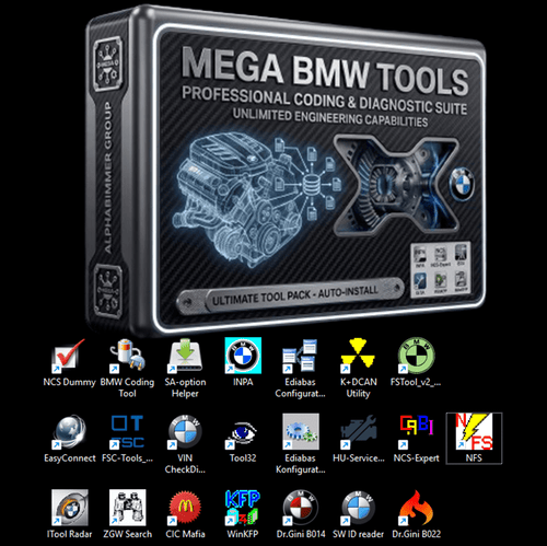 BMW Mega Legacy Diag Pack 25in1 (INPA, NCS, WINKFP) - Alphabimmer - Digital Software